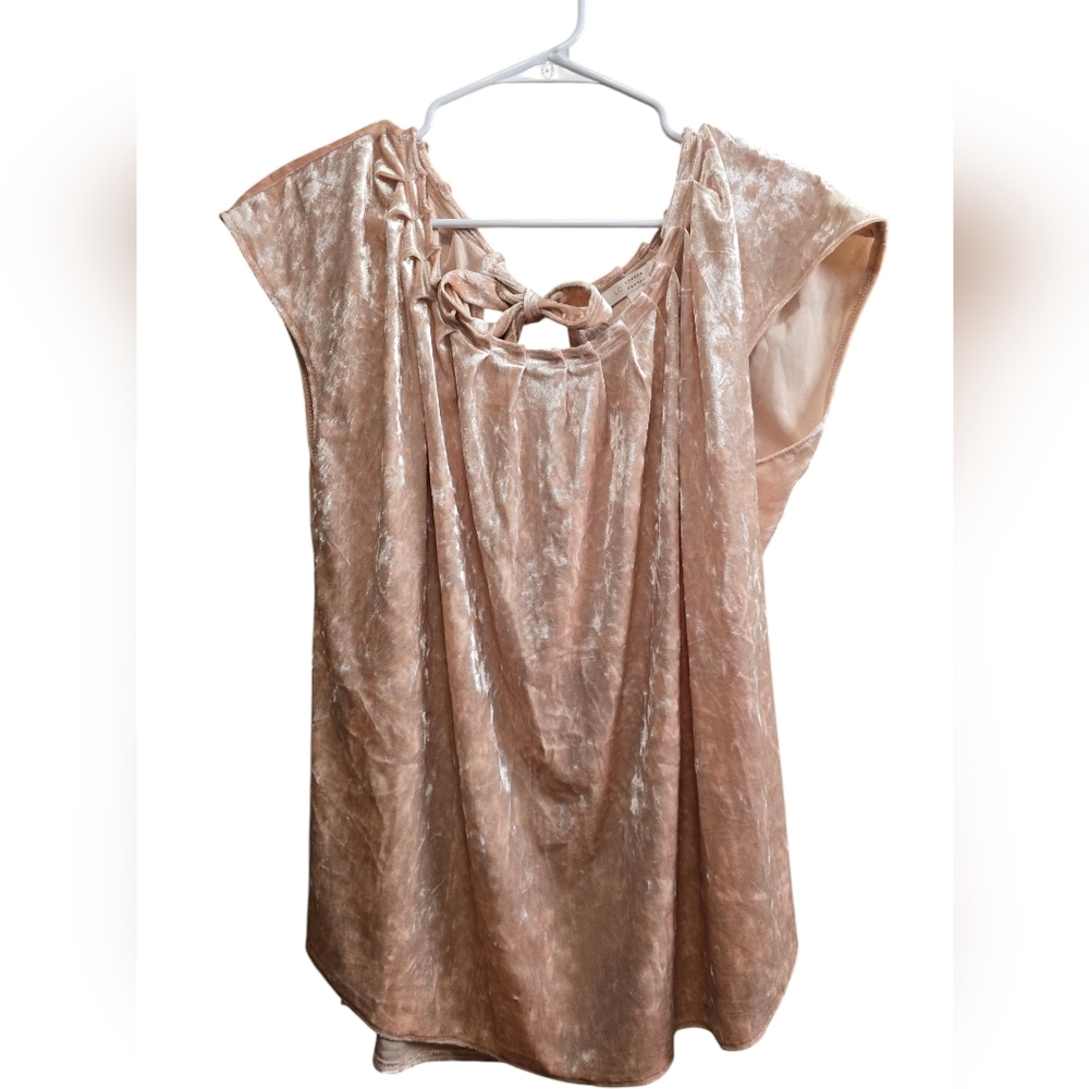 LC Lauren Conrad Pink Velvet Blouse